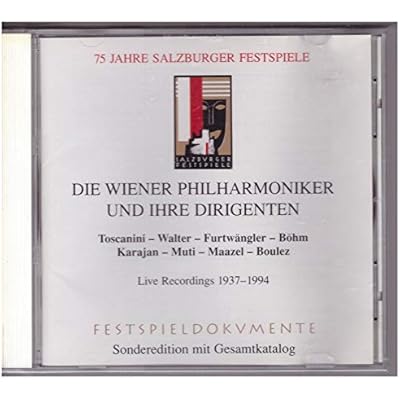 DIE WIENER PHILHARMONIKER UND IHRE DIRIGENTEN 75 Jahre Salzburger Festspiele 1937-1994 Promo Cd!