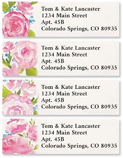English Manor Personalized Classic Return Address Labels - Set of 240 (4 Designs), Self-Adhesive, Large Flat-Sheet Classic Labels