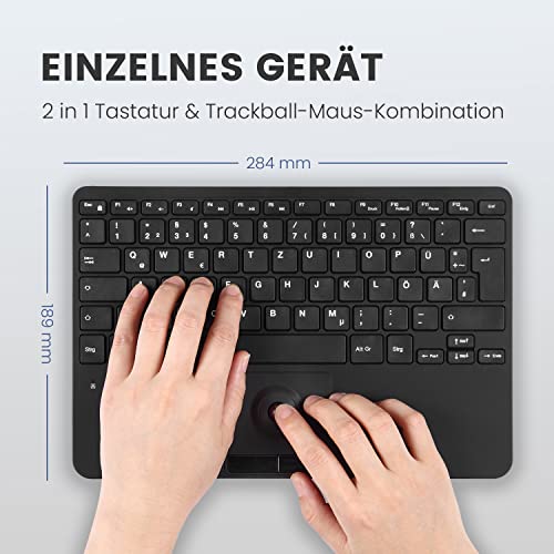 Perixx PERIBOARD-526 DE Tastatur mit Trackball, kabelgebunden
