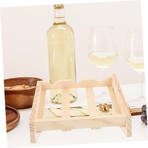 Soporte rústico de madera para botellas de vino miniatura 3