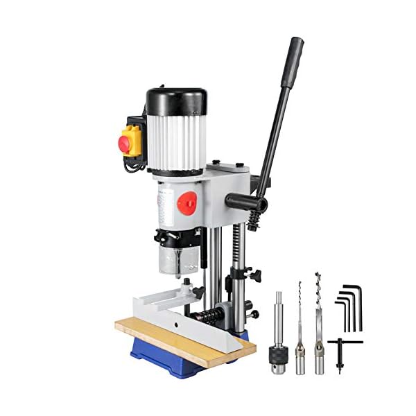 VEVOR Beitelmortelmachine voor hout 1/2 HP kolomboormachine tafelvijzel capaciteit boorhouder 13 mm mortasmachine voor het boren van metalen snijden hout mortaseren