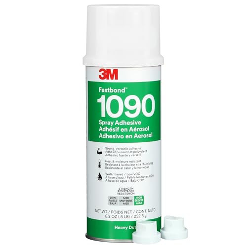 Image of 3M Fastbond Water-Based Contact Spray Adhesive 1090, Low VOC <5%, High-Strength, Bonds High-Pressure Laminates and Woods, Neutral, Net Wt 8.2 oz, 1 Can