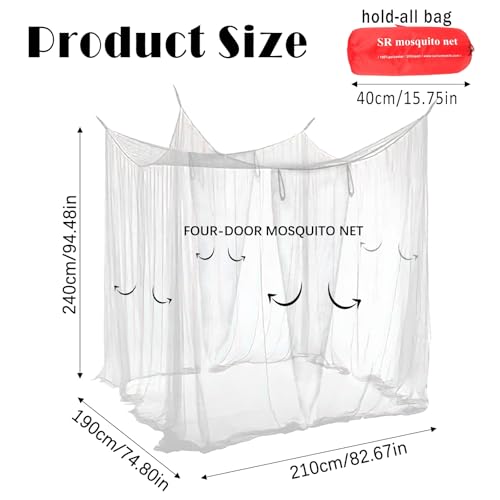 Miniatura 2 de Hillylolly Mosquitera Cama Mosquitera Grande Exterior Interior, Tela Mosquitera Cama Matrimonio Individual, Mosquitera Cuadrada Para Terrazas, Cenadores, Jardines, Piscinas Y Balcones 240x210x190cm