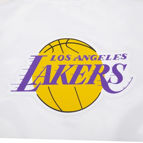 Pro Standard WOMENS NBA LOS ANGELES LAKERS CLASSIC CHENILLE SATIN JACKET WHITE M - Image 5