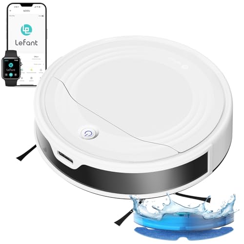 LEFANT Saugroboter 6000 Pa, ToF-Lasernavigation, präzise Hindernisvermeidung, Anti-Tangle, ideal für Tierhaare, Haare und Hartböden, App-/Alexa-Steuerung, M310 Ultra Weiß