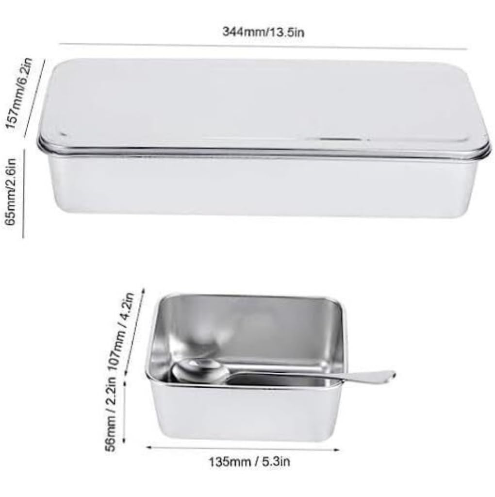 201 Edelstahl-Gewürzglas-Set, Gewürzset mit Löffeln und Deckeln for Salz, Pfeffer, Zucker, Gewürz-Aufbewahrungsbehälter