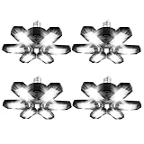 Brobantle LED Garage Lights Bulb 4 Pack 120W Led Screw in Garage Lights 12000LM 6500K Bright LED Garage Ceiling Lights Deformable Garage Shop Light for Attic Basement Workshop Screw in E26 E27 Base