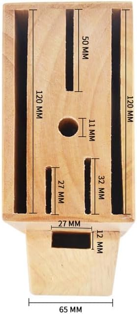 Miniatura 6 de Ousyaah Estante de madera para cuchillos, soporte universal para bloque de cuchillos con ranuras para tijeras y varilla de afilar, cuchillos
