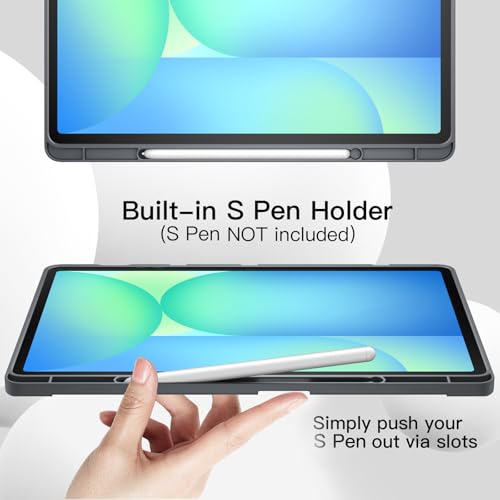 JETech Case for Samsung Galaxy Tab S10 FE Plus/S10 FE+ 13.1-Inch with S Pen Holder, Soft TPU Tri-Fold Stand Protective Tablet Cover, Support S Pen Charging, Auto Wake/Sleep (Grey) by JETech - Image 5