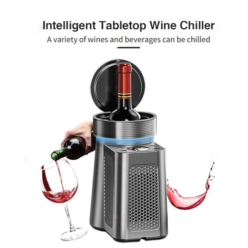 Enfriador De Vino Eléctrico 2-20°c para 1 Botella, Control De Temperatura Ajustable, Refrigerador Termoeléctrico para Vino Tinto Blanco Rosado, para Hogar Oficina Fiestas
