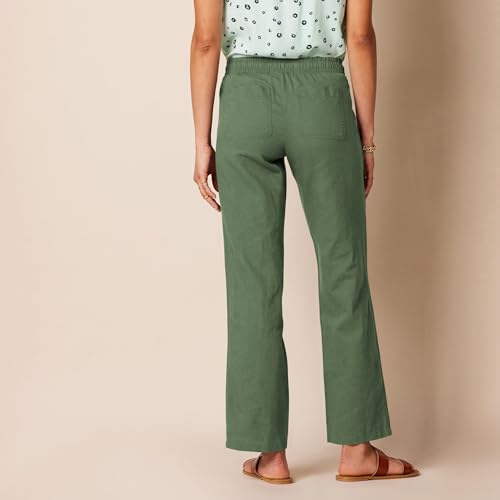 Image of Amazon Essentials Women's Linen Blend Drawstring Relaxed Fit Wide Leg Pants (Available in Plus Size)