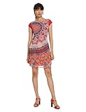 Ärmelloses, Knielanges Kleid Desigual Damen Dress Short Sleeve Japan Woman RED Kleid, Rot (Rojo Roja 3061), 40