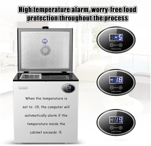 55L Chest Freezer - Ultra-Quiet Deep Freezer with Adjustable Temperature, Space-Saving Top Open Design for Food & Meat Storage in Dorms, Apartments, & Home Kitchens - Gray