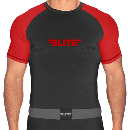 Elite Sports Jiu Jitsu BJJ Rash Guards Mens BJJ No GI MMA Ranked Short Sleeve Compression Base Layer Rash Guard product thumbnail 12