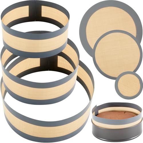 Honeydak 3 Set Silicone Baking Mat for 4, 7, 9 Inch Springform Pan Protector Prevent Cake from Sticking to Bottom and Side Easy Clean Nonstick Silicone Liners for Baking Cheesecake Pan