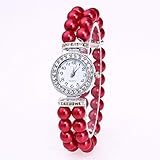 Länge: 16cm HZLY Strap dekorative Metall Exquisite kleine Zifferblatt beiläufige Uhr British Wind männlich und weiblich Perle String Armband Quarzuh