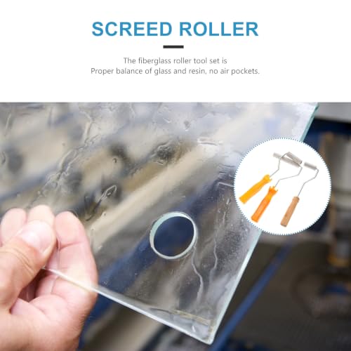 Rodillo antiespumante de aluminio para resina kit de 3 piezas con mangos resistentes 8