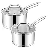 Premium Stainless Steel: this sauce pan is made of food grade premium stainless steel, not only free from toxic and harmful substances leaching into your food, but also resists rust, corrosion, making the milk pan a safe and long-lasting choice for e...
