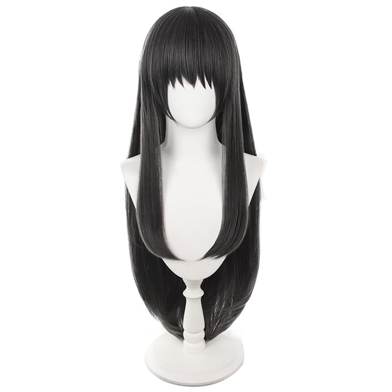 Long Straight Cosplay Wig Costume Halloween Wigs for Women (Dark)
