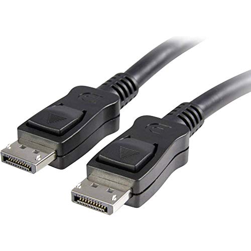 Manhattan DisplayPort 1.2 Cable, 4K@60hz, 1m, Male to Male, With Latches, Fully Shielded, Black, Lifetime Warranty, Polybag