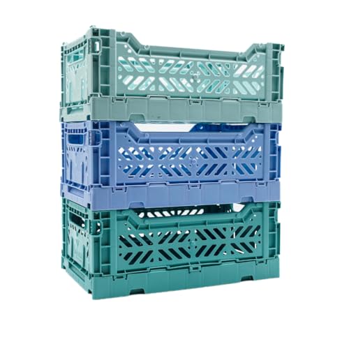 Caixa de armazenamento dobrável, caixa organizadora dobrável com alça, caixas empilháveis para organ