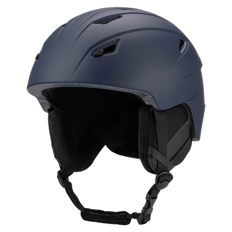 KUYCCSTRESI Casco de esquí for Hombre y Mujer, ventilado, refrigerado, Ajustable, Ajuste, máxima Comodidad for Esquiar y Hacer Snowboard, Deportes de Invierno, confiable.(Dark Blue,M 55-58cm)