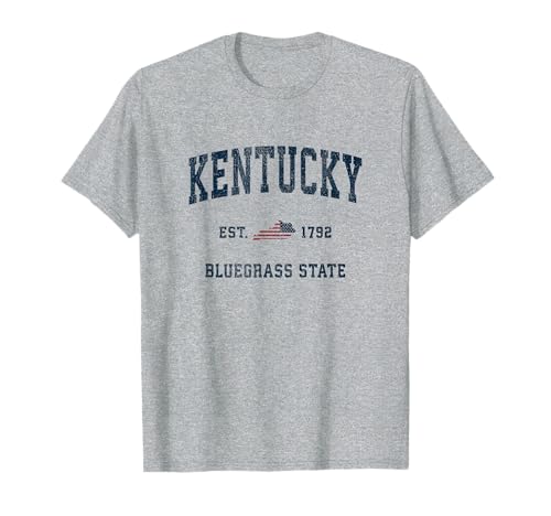 Kentucky Vintage American Flag USA Sports Design T-Shirt for Women Kids Men