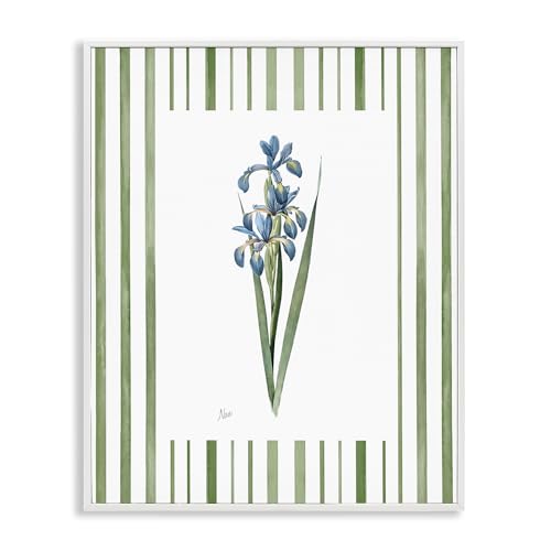 Spring Irises Striped Floral, 24 x 30 Inch Framed Giclée Print