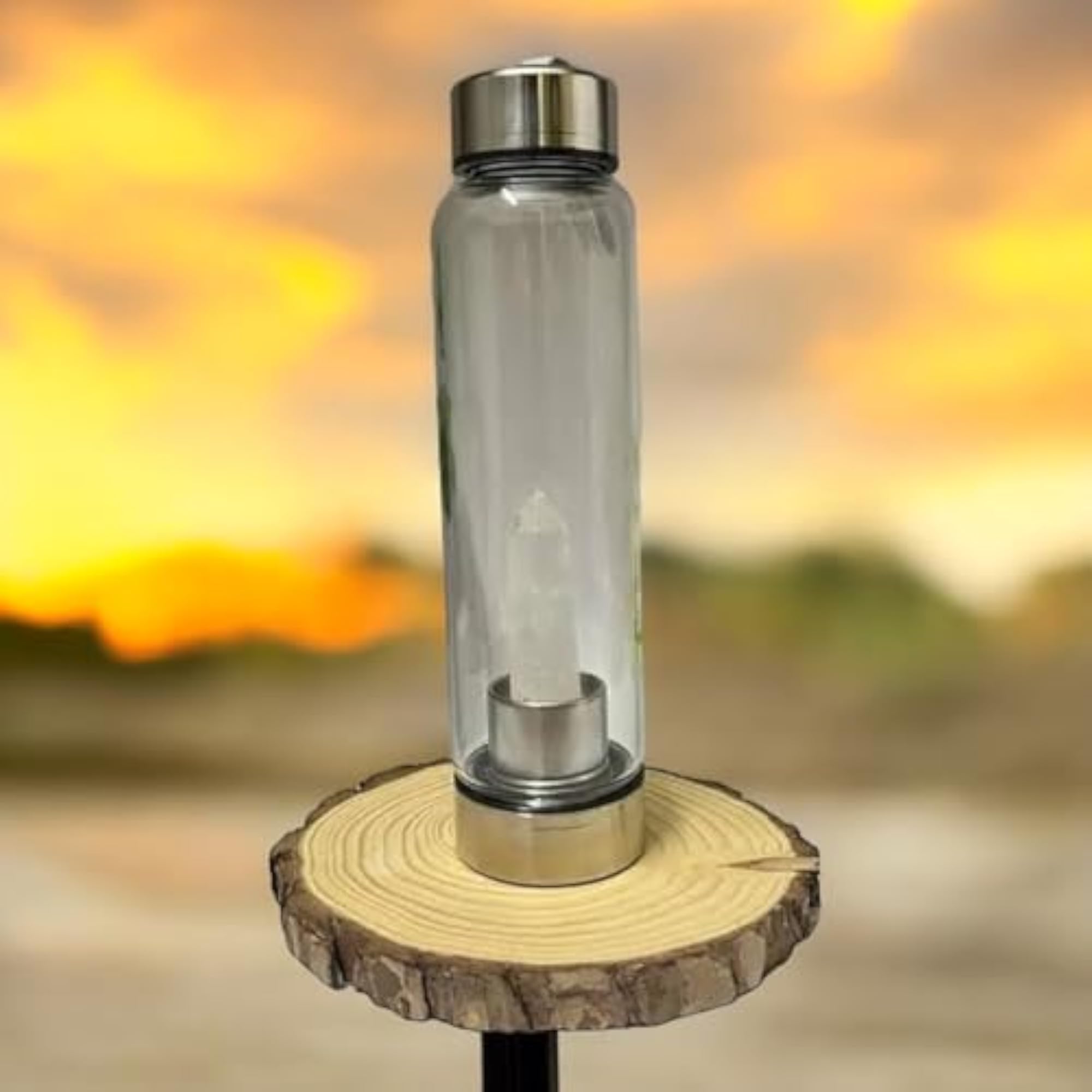 Clear Quartz Infused Water Bottle for Clarity