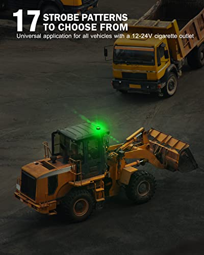 Image of Xprite LED Visibility Beacon Light, 4.5 Inch Super Bright Forklift Roadside Caution Lights with Magnetic Base, 12-24V for Construction Truck, Utility Vehicle, Tractor, Golf Carts-Green