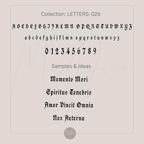 Bracelet personnalisé texte latin gothique : manchette ouverte gravée