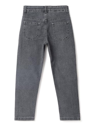 Image of Tales & Stories Boys Slim Fit Denim Jeans | 5-Pocket Stylish Mid-Rise Pants| Durable Cotton Denim Lycra with Button Closure | Casual Wear