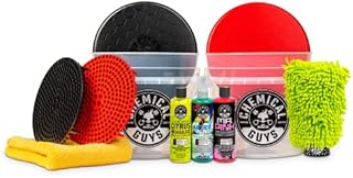 Chemical Guys HOL129 Best Two Car Wash Bucket Kit to Wash & Dry, Safe for Cars, Trucks, SUVs, Jeeps, Motorcycles, RVs & More (11 Items Including 3 16 fl oz Chemicals)