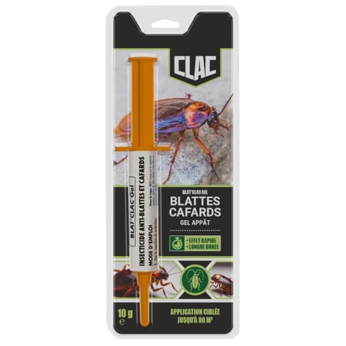 Clac® Gel Anti-Cafards Triple Action 10g – Insecticide Puissant contre Cafards et Blattes – Résultats Rapides – Effet Longue Durée