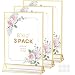 YOAEAILY Gold Frames 8X10 Double-Sided Gold Picture Frames Tabletop Acrylic Sign Holder for Wedding Table Number Holder Menu Holder Flyer holder Diaplay Stand with Removable Dot Stickers -3 Pack