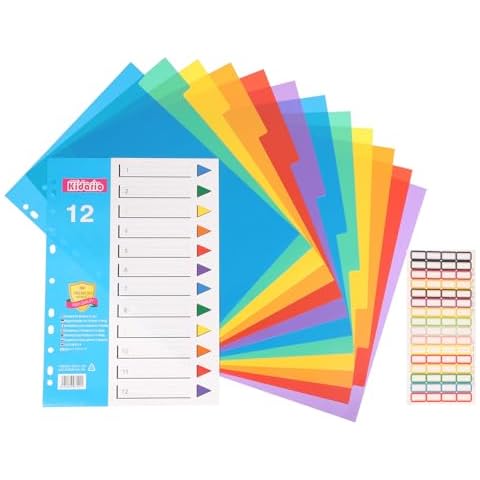Thboxes A4 12 Part Folder Dividers Cover