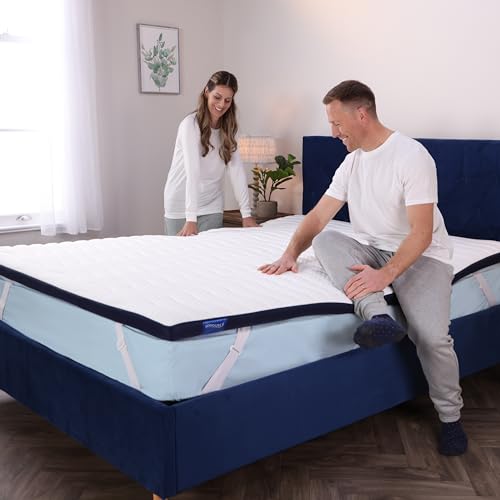 Seriously Comfortable | Cool Revolution Memory Foam Hotel Mattress Topper 8cm Depth | Cooling Cover | Customisable Comfort | Dual-Feel Design | Enhanced Sleep Quality (King)