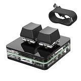 BRIMFORD Mini Tastiera Meccanica 2/3 Tasti RGB, Tastiera Macro Programmabile Copia Incolla, Mini Tastiera USB C per Gaming Editing Ufficio, Plug&Play Universale (Schwarz, 2-Tasten/Rohling)