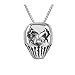Punk Europäische und amerikanische beliebte hip hop Clown Maske Metall anhänger Halskette männer Punk Rock Party schmuck JIAQII (Metal Color : Silver)