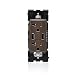 Leviton RUAA2-WB Renu USB Charger/Tamper-Resistant Duplex Outlet, 20A-125VAC, Walnut Bark, 20-Amp,