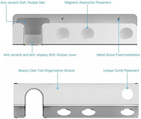 LICHIFIT Wall Mount Holder for Dyson Supersonic HD01 Hair Dryer + Diffuser + Nozzles Aluminium Alloy Storage Bracket Bathroom Organizer