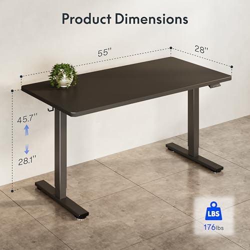 FLEXISPOT Electric Adjustable Workbench, 55x28 Inches Ergonomic Worktable with Drawer and Wheels for Garage, Workshop and Office, Spacious Desktop for Woodworking and Crafts, Black, 4 Packages - image 5