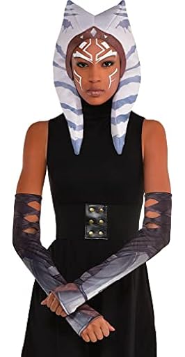 Party City Ahsoka - Kit de accesorios para disfraz para adolescentes y adultos, Star Wars: The Mandalorian, disfraz incluye tocado y mangas para brazos, disfraces para Halloween, fiestas de cumpleaños | Ya disponible en tu tienda friki favorita! En mundofriki.es!
