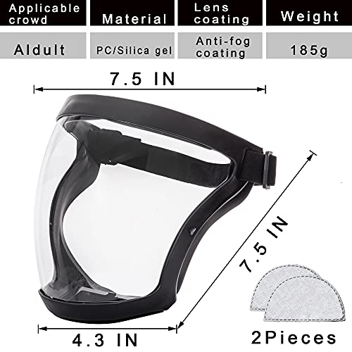 Super Protective Anti-Fog Face Shield,Unisex Hd Transparent Full Face Shield,Reusable Eye, Nose, Mouth Protection #TOP1