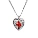 YoungChoice Fallen Dark Angel Wings & Heart Necklace Gothic Red Stone