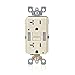 Leviton GFNL2-T Self-Test Smartlockpro Slim GFCI Tamper-Resistant Receptacle with Guidelight & LED Indicator, 20 Amp, 3 Pack, Light Almond