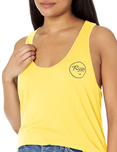 Rvca Women's Graphic Racerback Tank Top Shirt, Patch Seal/Mimosa, Medium #TOP2