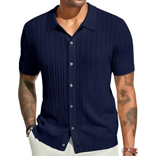 Chemise ajourée homme à boutons style décontracté chic pour la plage