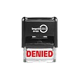 Imprint 360 AS-IMP1022 - Denied, Heavy Duty Commerical Quality Self-Inking Rubber Stamp, Red Ink, 9/16