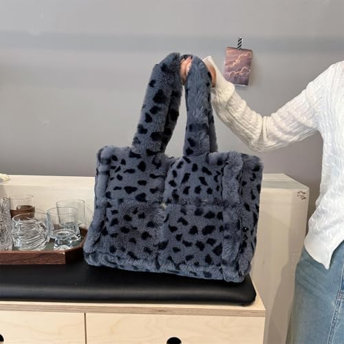 Bolso Tote Grande de Hombro con Pelo Sintético para Mujer miniatura 3